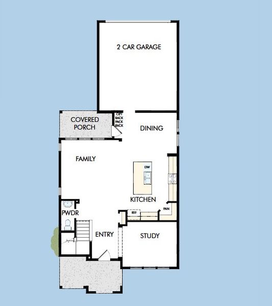 2D floor plan layout for the The Chennault by David Weekley Homes in The River District - Pioneer Collection, Charlotte, NC (Image 5). 2D floor plan layout for the The Chennault by David Weekley Homes in The River District - Pioneer Collection, Charlotte, NC (Image 5).