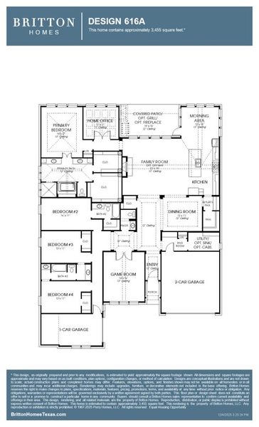 2D floor plan layout for the 616A by Britton Homes in Walsh, Aledo, TX (Image 3). 2D floor plan layout for the 616A by Britton Homes in Walsh, Aledo, TX (Image 3).