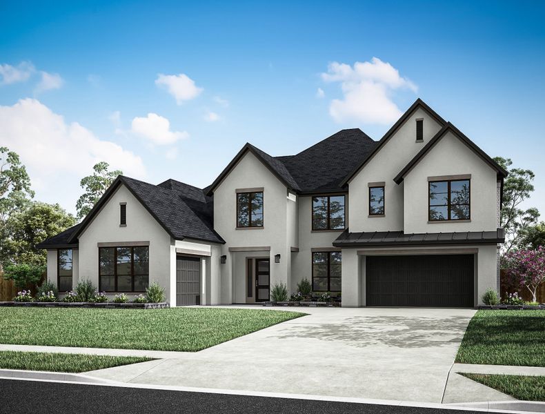 Representative exterior photo of a completed home built from the Milan by Tri Pointe Homes in Dunham Pointe, Cypress, TX (Image 21).