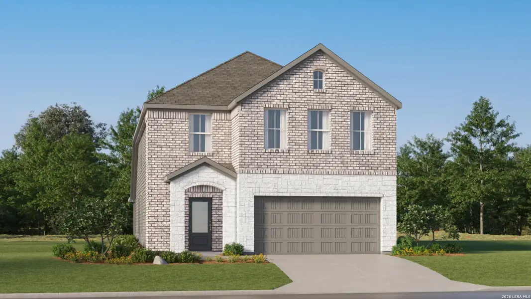 Front exterior of a new home in Summerlin, San Antonio, TX, highlighting curb appeal (Image 26).