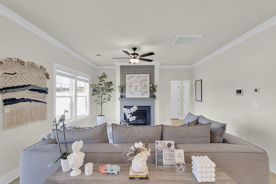 Representative furnished interior of a home built from the Porter II by Great Southern Homes in Cottages at Roofs Pond, West Columbia (Image 11).