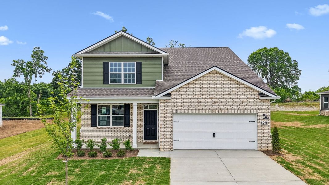 Front exterior of a new home in Pottsview, Smyrna, TN, highlighting curb appeal (Image 1). Front exterior of a new home in Pottsview, Smyrna, TN, highlighting curb appeal (Image 1).