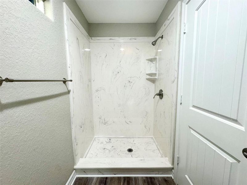 Upstairs Full Bathroom with Marble Shower Upstairs Full Bathroom with Marble Shower