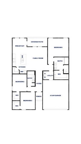 2D floor plan layout of this home in Harrington Trails at The Canopies, Splendora, TX (Image 4).