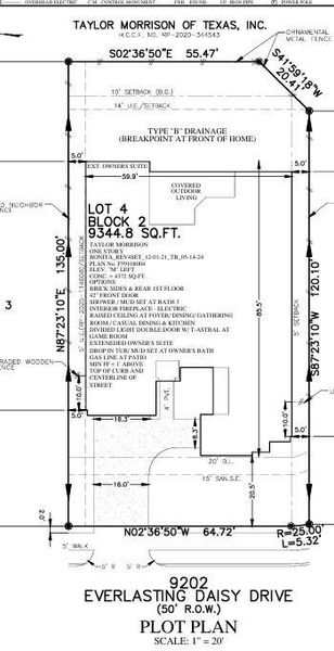 9202 Everlasting Daisy Drive Plot Plan 9202 Everlasting Daisy Drive Plot Plan