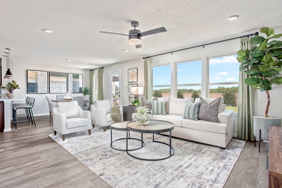 Representative furnished interior of a home built from the 1780 Modeled by KB Home in Oakwood Trails, Tomball (Image 3).
