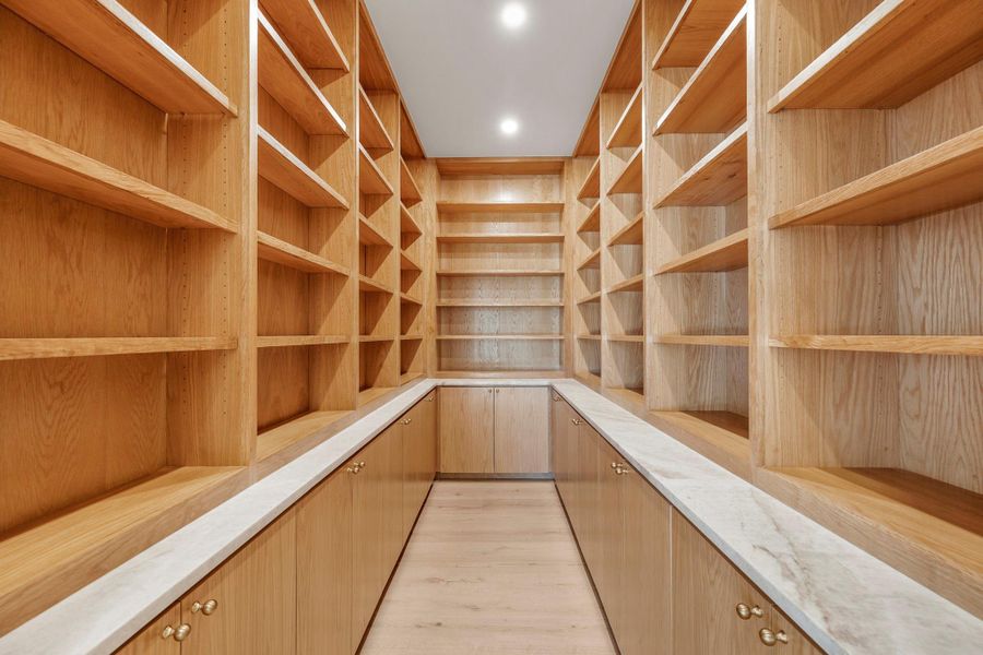 View of the custom pantry. View of the custom pantry.
