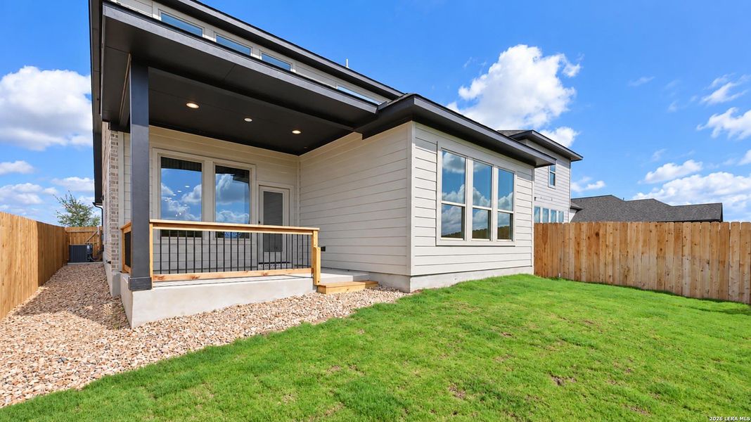 Exterior details and patio area of a home in Legacy at Lake Dunlap, New Braunfels (Image 22).
