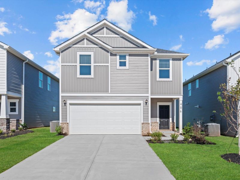 Front exterior of a new home in Village at White Pine, Pendleton, SC, highlighting curb appeal (Image 1). Front exterior of a new home in Village at White Pine, Pendleton, SC, highlighting curb appeal (Image 1).