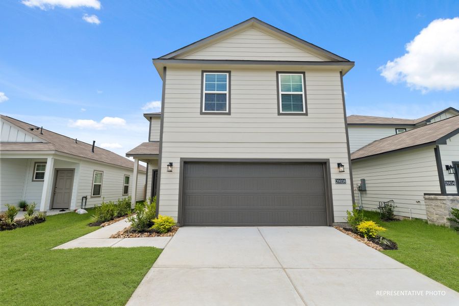 A house with a garage.