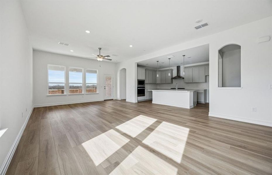 Large windows in gathering room