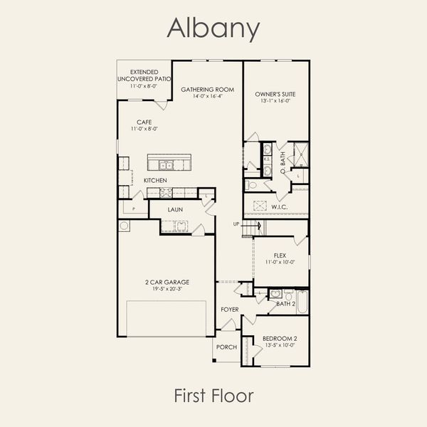 2D floor plan layout for the Albany by Pulte Homes in Lagos, Manor, TX (Image 4). 2D floor plan layout for the Albany by Pulte Homes in Lagos, Manor, TX (Image 4).