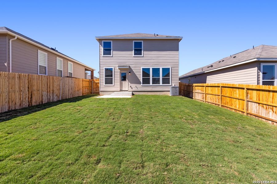 Exterior details and patio area of a home in Knox Ridge, Converse (Image 23).