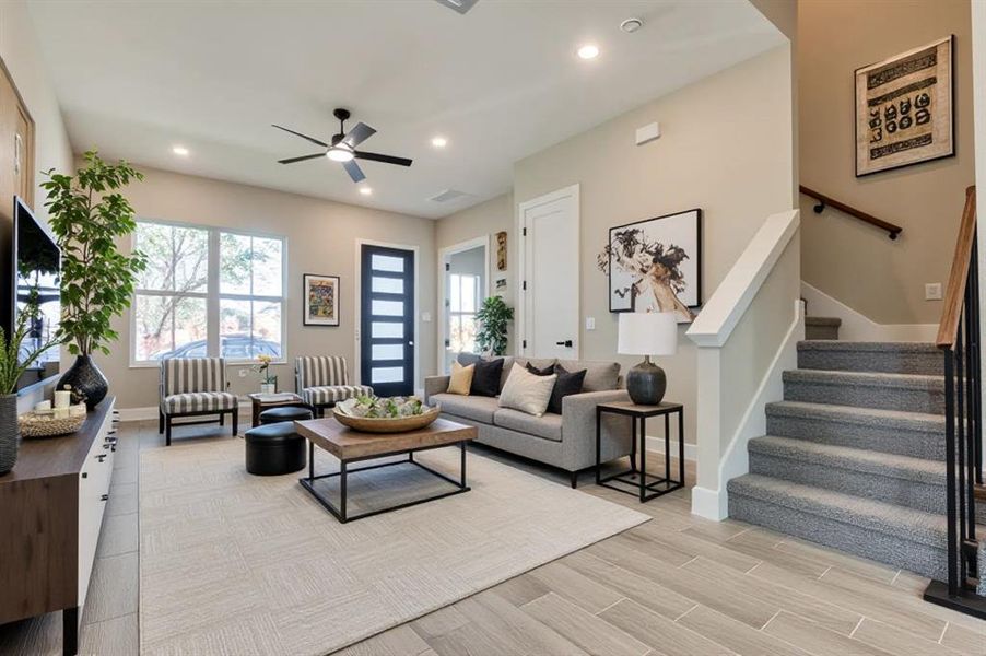 Virtual staged living area