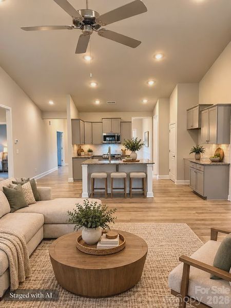 2913 Waterford Lane in Crystal Village. Built by Adams Homes - Affordable NC Home 2100 Square Feet - Living Room