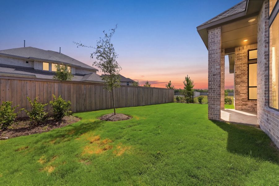 Exterior details and patio area of a home in Bridgeland 50′, Cypress (Image 21).
