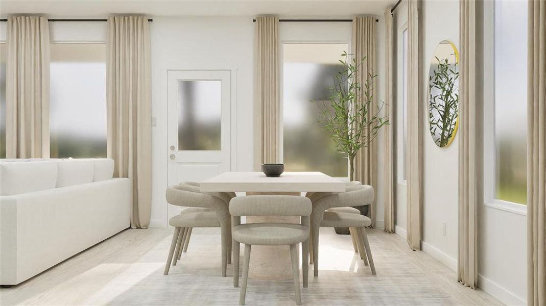 Dining space featuring baseboards Dining space featuring baseboards