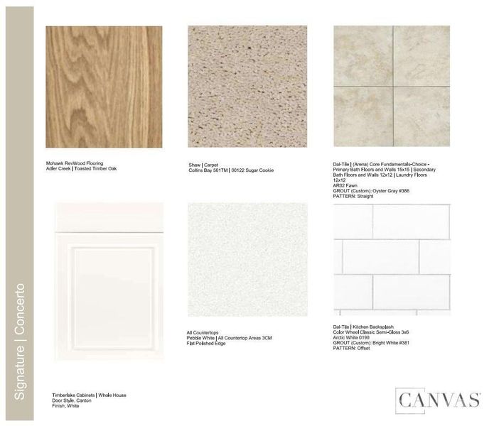 Design Selections. Home is currently under construction, selections subject to change.