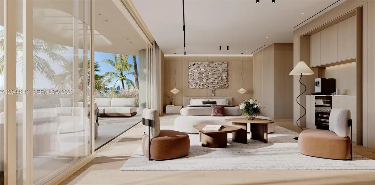 Furnished interior view inside a new home in , Miami (Image 3). Furnished interior view inside a new home in , Miami (Image 3).