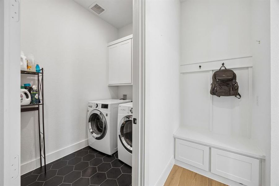 Located on the first floor. Mudroom accross the door leading to the garage. Located on the first floor. Mudroom accross the door leading to the garage.