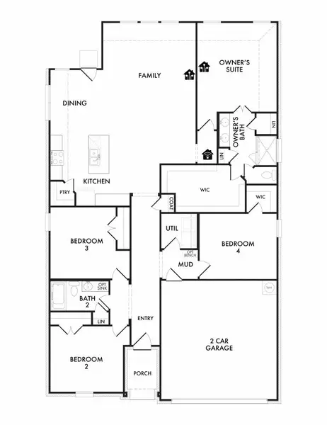 2D floor plan layout for the Cheyenne by Impression Homes in Terra Vella, Haslet, TX (Image 3).