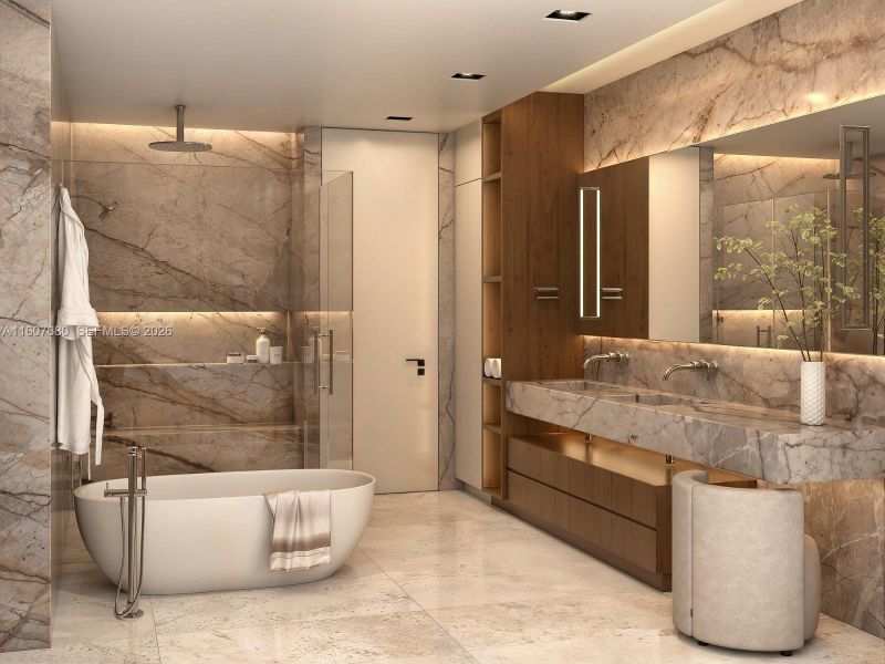 Furnished interior view inside a new home in , Miami Beach (Image 3).