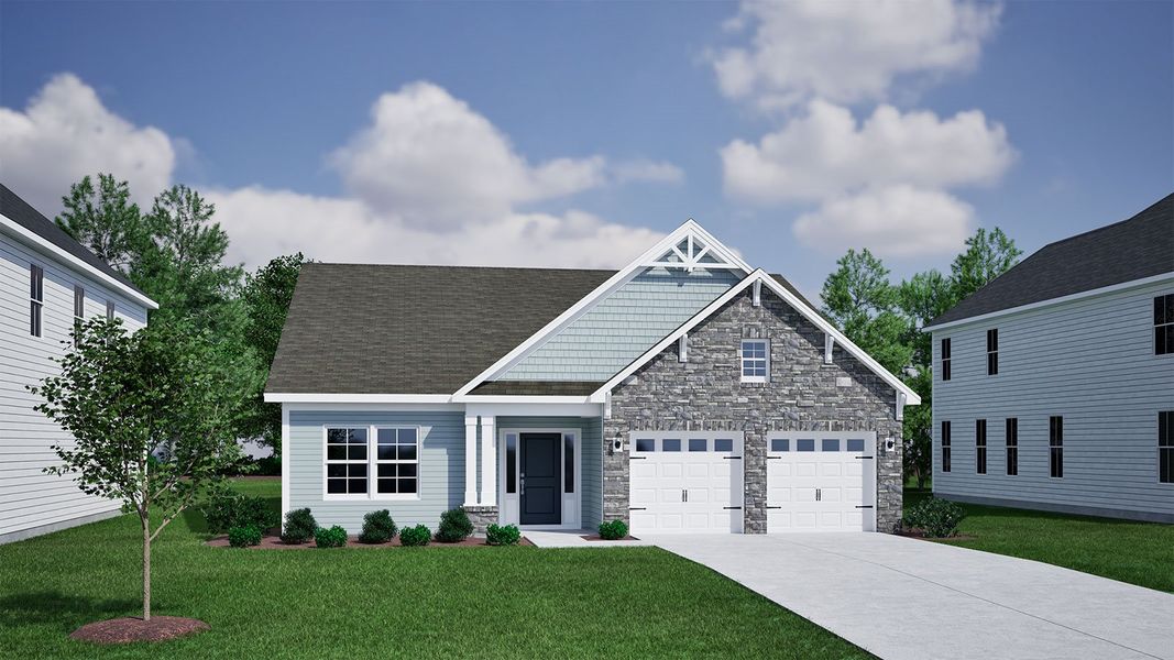 Representative exterior photo of a completed home built from the Allerton - Premier Collection by Mungo Homes in Arcadia, Myrtle Beach, SC (Image 10).