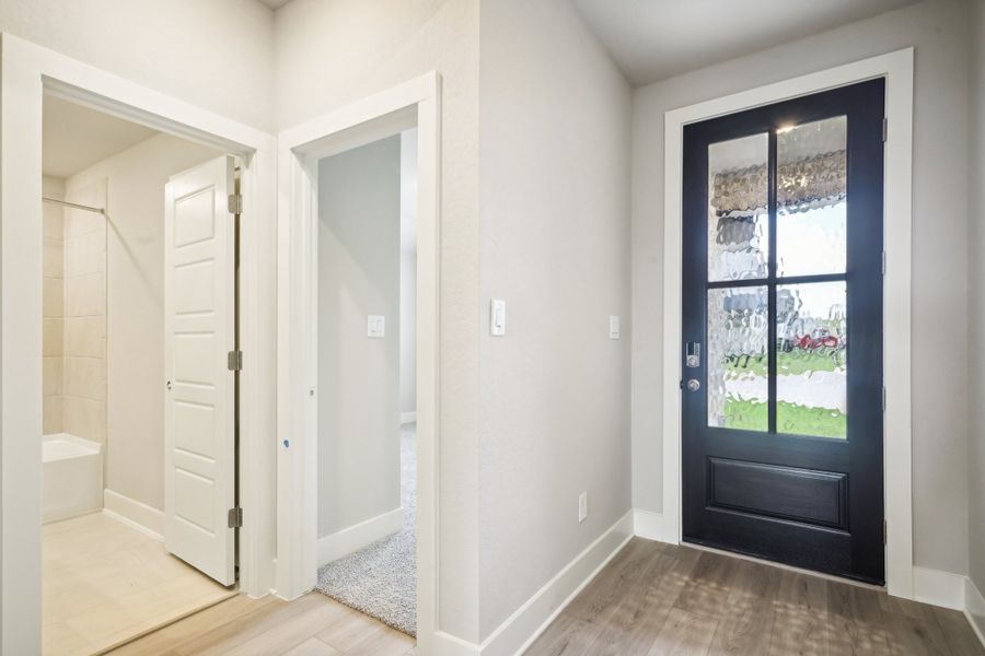 Entry of the Preston floorplan at a Meritage Homes community.