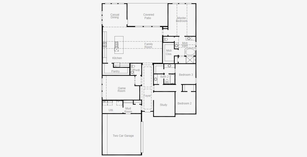 2D floor plan layout of this home in Saddle Star Estates, Rockwall, TX (Image 5).