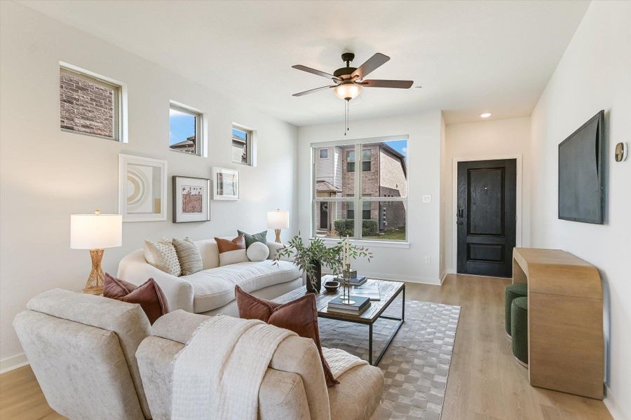 Furnished interior view inside a new home in Sonoma Heights, Round Rock (Image 6). Furnished interior view inside a new home in Sonoma Heights, Round Rock (Image 6).