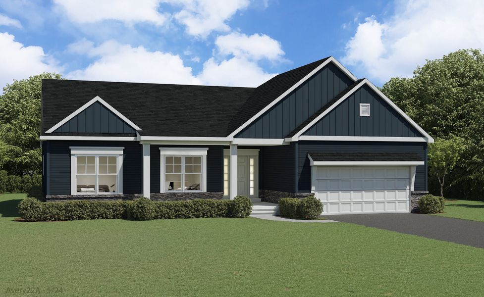 Representative exterior photo of a completed home built from the The Avery by Forbes Capretto Homes in Sandywood Circle, Grand Island, NY (Image 8).