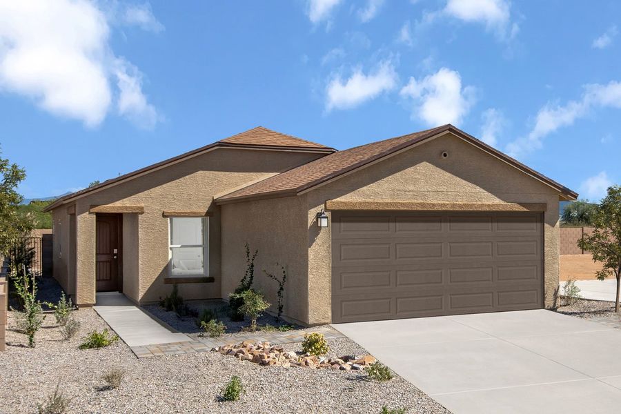 Representative exterior photo of a completed home built from the 1465 Modeled by KB Home in Cielo Reserve, Tucson, AZ (Image 12).