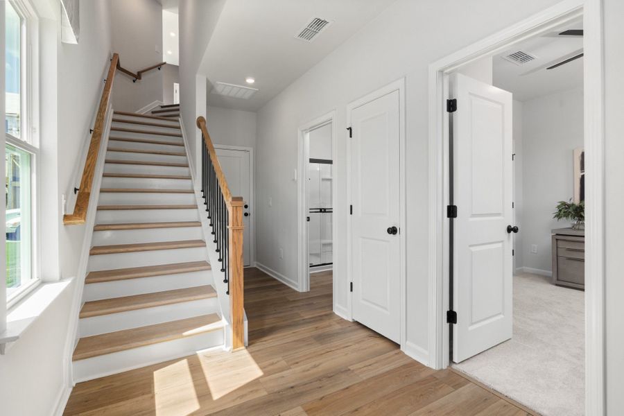 Representative unfurnished interior of a home built from the Broxton by Pulte Homes in Barclay Townes at The Pointe, Wilmington (Image 22). Representative unfurnished interior of a home built from the Broxton by Pulte Homes in Barclay Townes at The Pointe, Wilmington (Image 22).