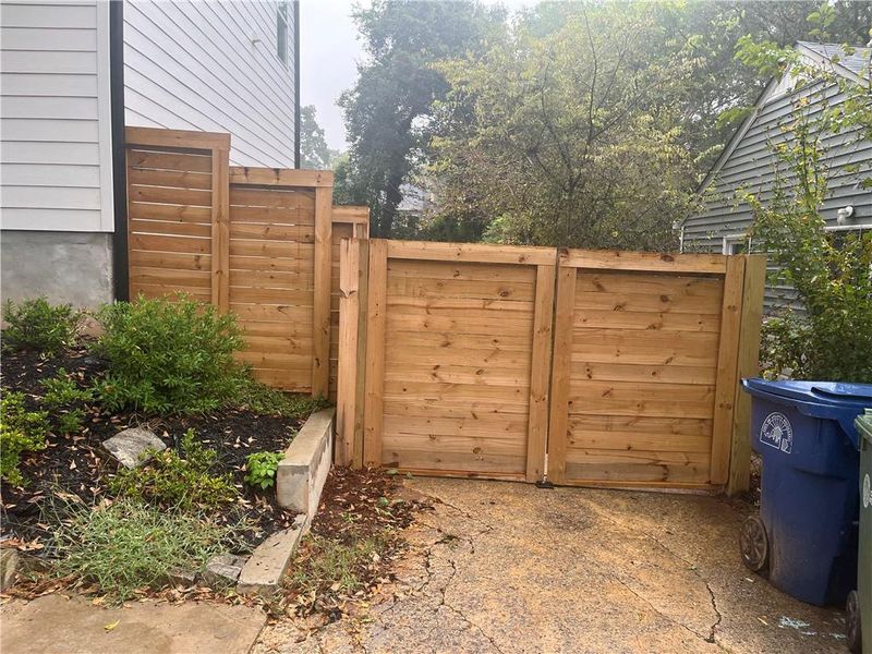 Exterior details and patio area of a home in , Atlanta (Image 1). Exterior details and patio area of a home in , Atlanta (Image 1).