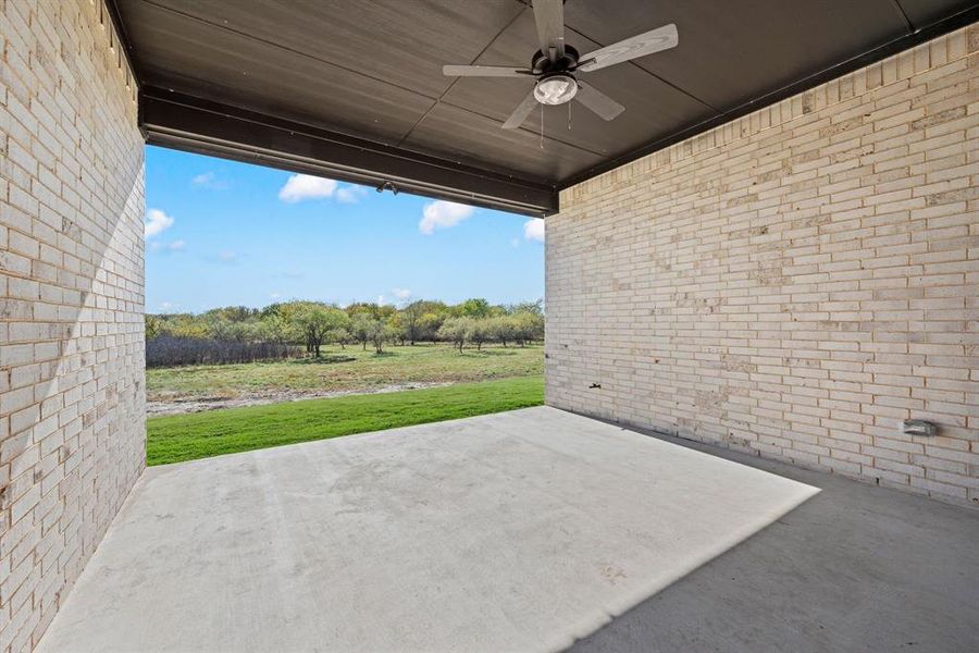 Exterior details and patio area of a home in Rolling Creek Ranch, Aledo (Image 22). Exterior details and patio area of a home in Rolling Creek Ranch, Aledo (Image 22).