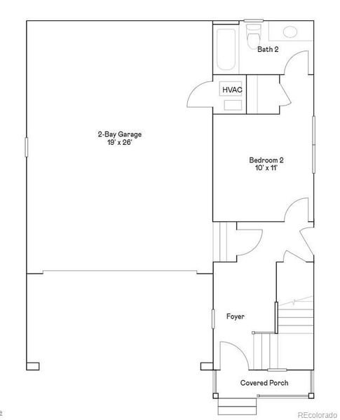 2D floor plan layout of this home in Parterre: The Skyline Collection, Thornton, CO (Image 3).