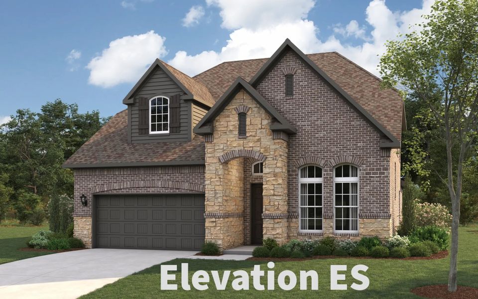 Representative exterior photo of a completed home built from the Portico by Stonehollow Homes in Estates at Baker Park, Sherman, TX (Image 13).