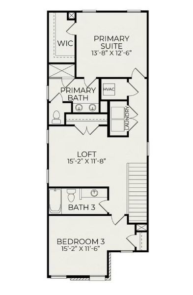 2D floor plan layout for the Ember B by Homes by Dickerson in NoVi Chatham Park, Pittsboro, NC (Image 3). 2D floor plan layout for the Ember B by Homes by Dickerson in NoVi Chatham Park, Pittsboro, NC (Image 3).
