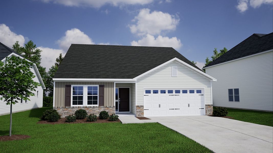 Representative exterior photo of a completed home built from the Gwinnett - Genesis Value Collection by Mungo Homes in Killians Crossing, Blythewood, SC (Image 19).
