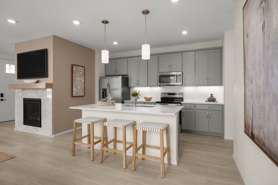 Representative furnished interior of a home built from the 1672 Modeled by KB Home in Windler Midtown Villas, Aurora (Image 4).