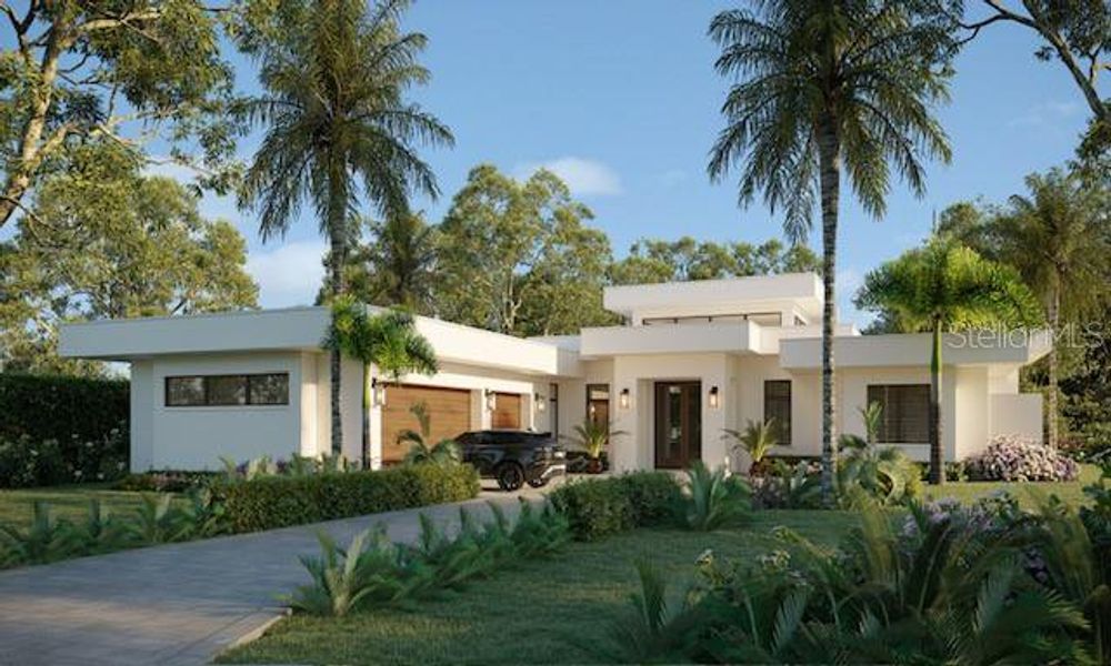 Front exterior of a new home in , Sarasota, FL, highlighting curb appeal (Image 1).
