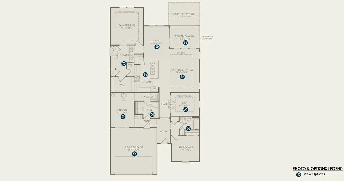2D floor plan layout for the Mystique by Pulte Homes in Lakeview Estates, Palm Coast, FL (Image 4).