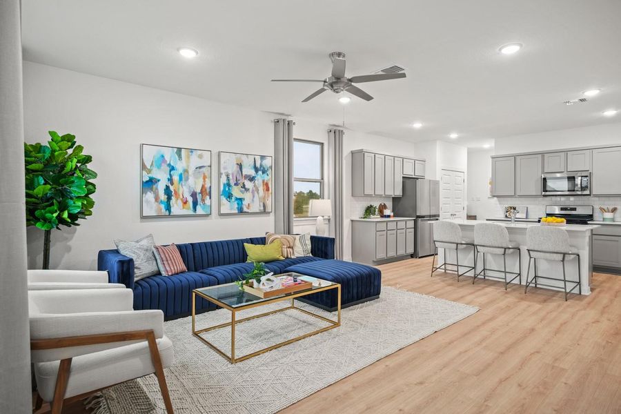 Living room in the Oak home plan by Trophy Signature Homes – REPRESENTATIVE PHOTO