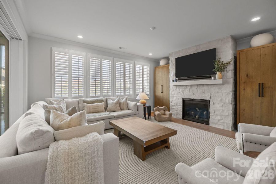 Cozy Stone Fireplace