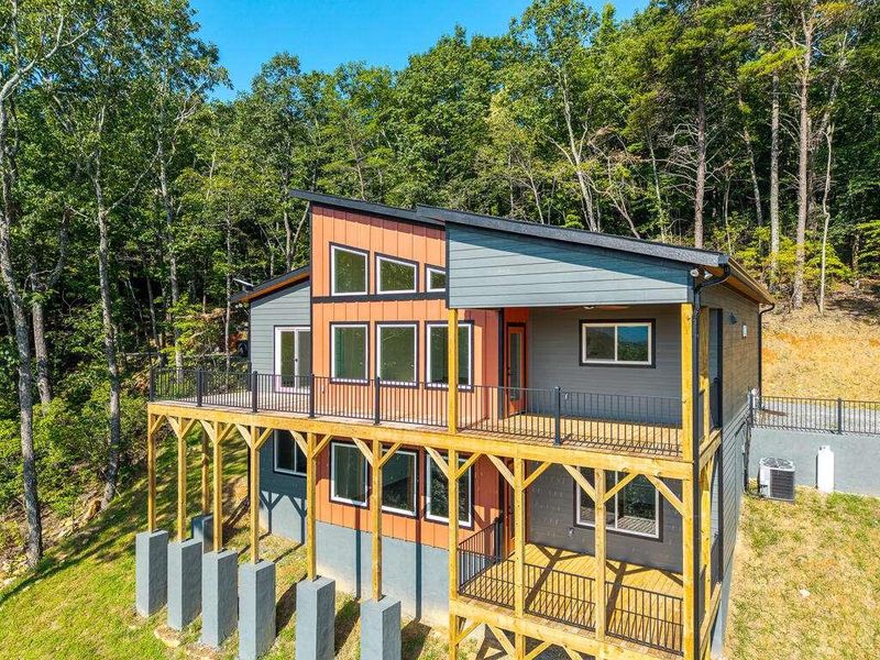 Exterior details and patio area of a home in , Ellijay (Image 41).