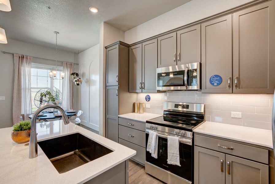 Representative furnished interior of a home built from the The Timberline by Landmark Homes in Highlands at Fox Hill, Longmont (Image 7). Representative furnished interior of a home built from the The Timberline by Landmark Homes in Highlands at Fox Hill, Longmont (Image 7).