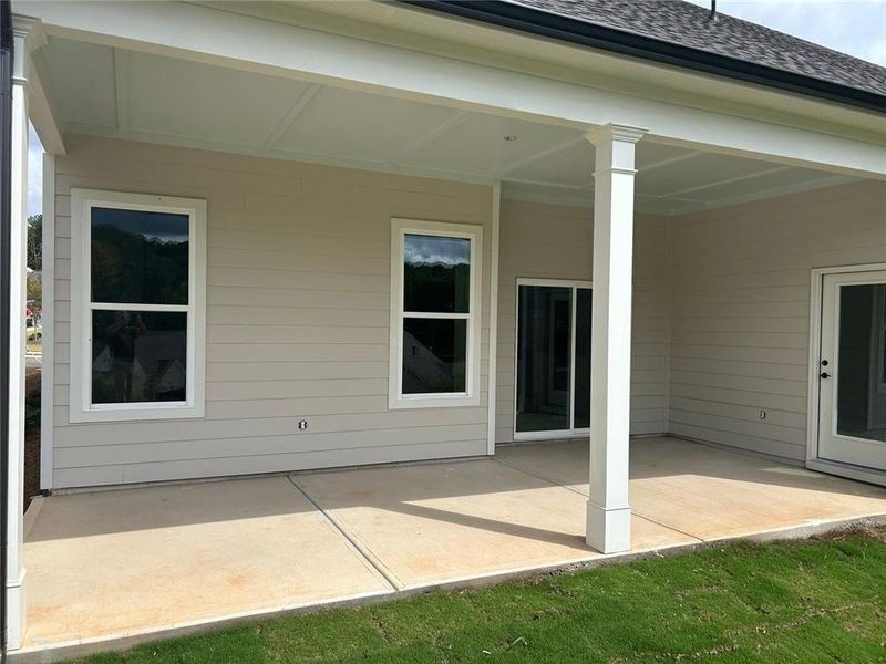 Exterior details and patio area of a home in Cooks Farm, Woodstock (Image 2). Exterior details and patio area of a home in Cooks Farm, Woodstock (Image 2).