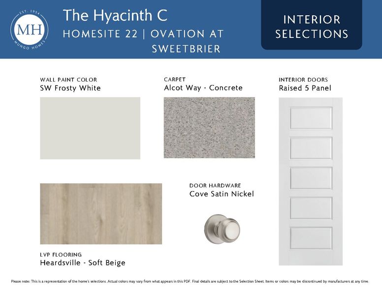 Sample of building materials used in homes in Ovation at Sweetbrier, Durham (Image 5). Sample of building materials used in homes in Ovation at Sweetbrier, Durham (Image 5).