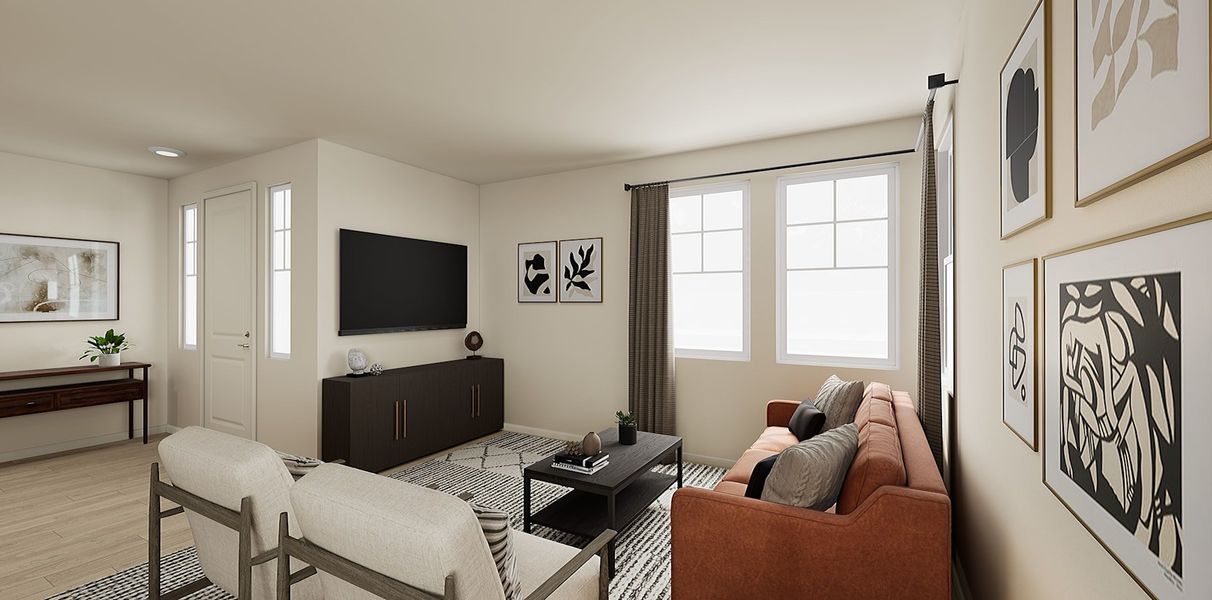 Representative furnished interior of a home built from the 1 by Tri Pointe Homes in Sugar Mill Village, Longmont (Image 27).