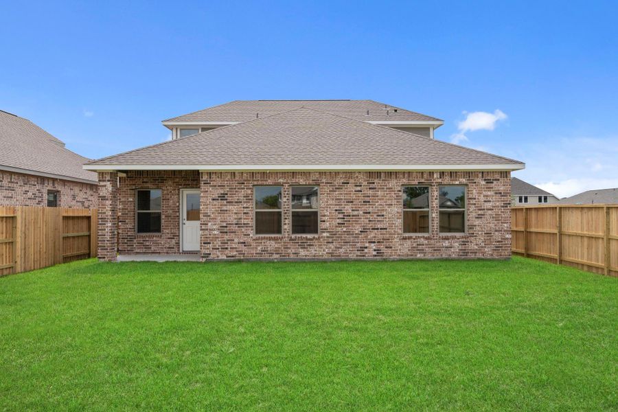 Exterior details and patio area of a home in Windrose Green, Angleton (Image 3). Exterior details and patio area of a home in Windrose Green, Angleton (Image 3).